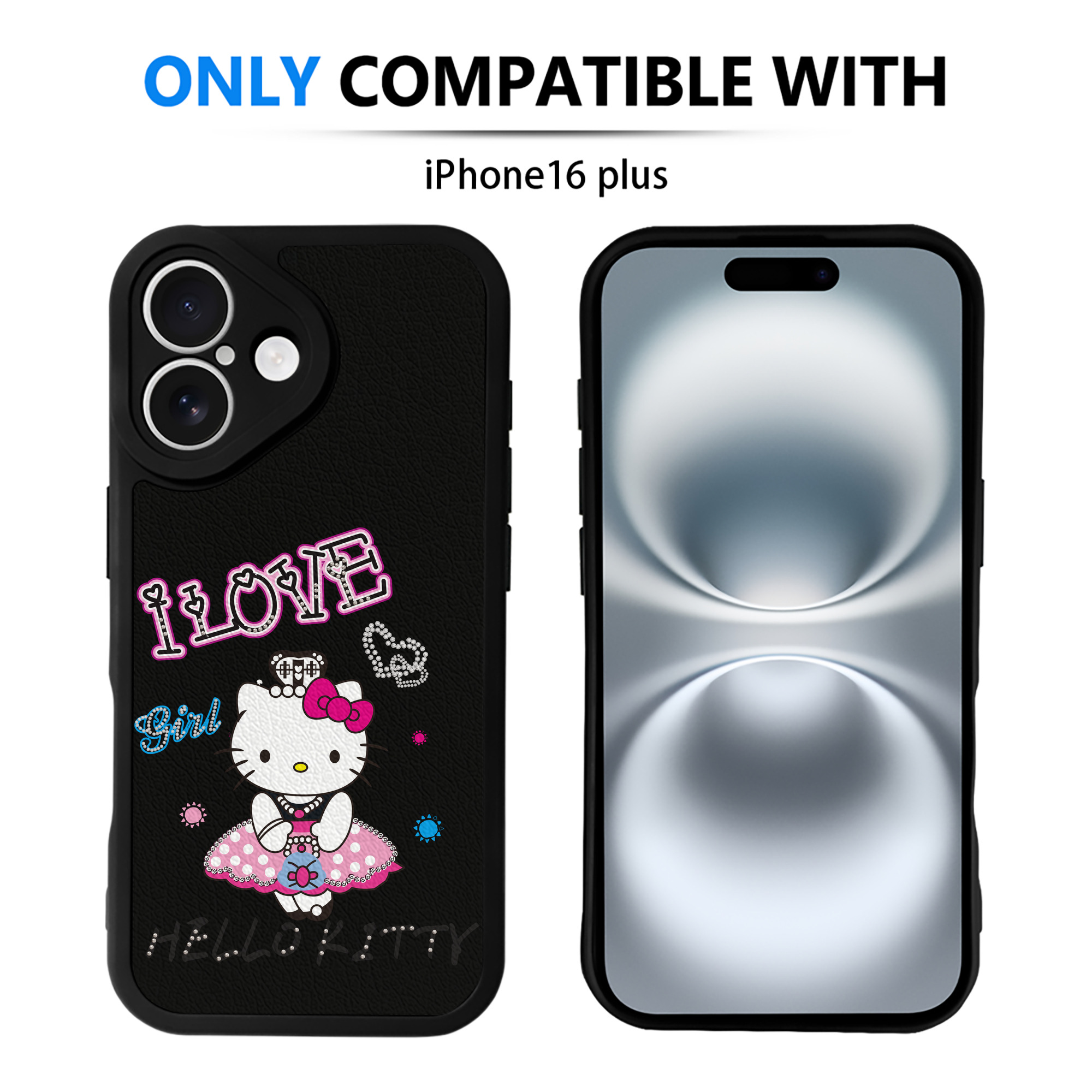 （画像用） Hello Kitty ハローキティ 【iPhone 16シリーズ対応】シリコンスマホケース（レザー調） 材質：シリコン